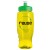 27 Oz Poly-Pure Transparent Sports Bottle - Transparent Yellow with green top